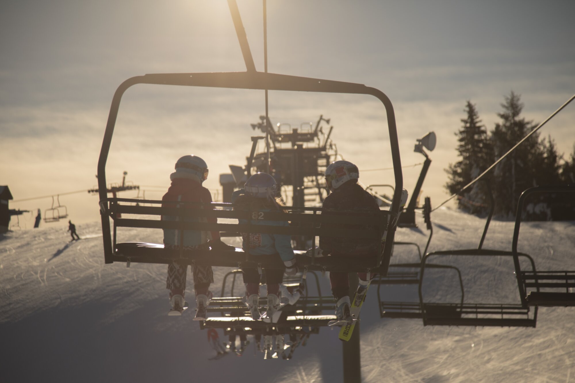 kids riding lift